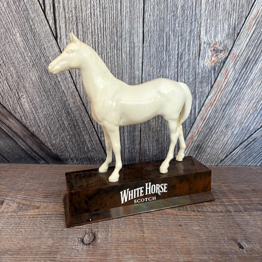 White Horse Scotch Advertising Barware Bar Handle, Vintage Plastic
