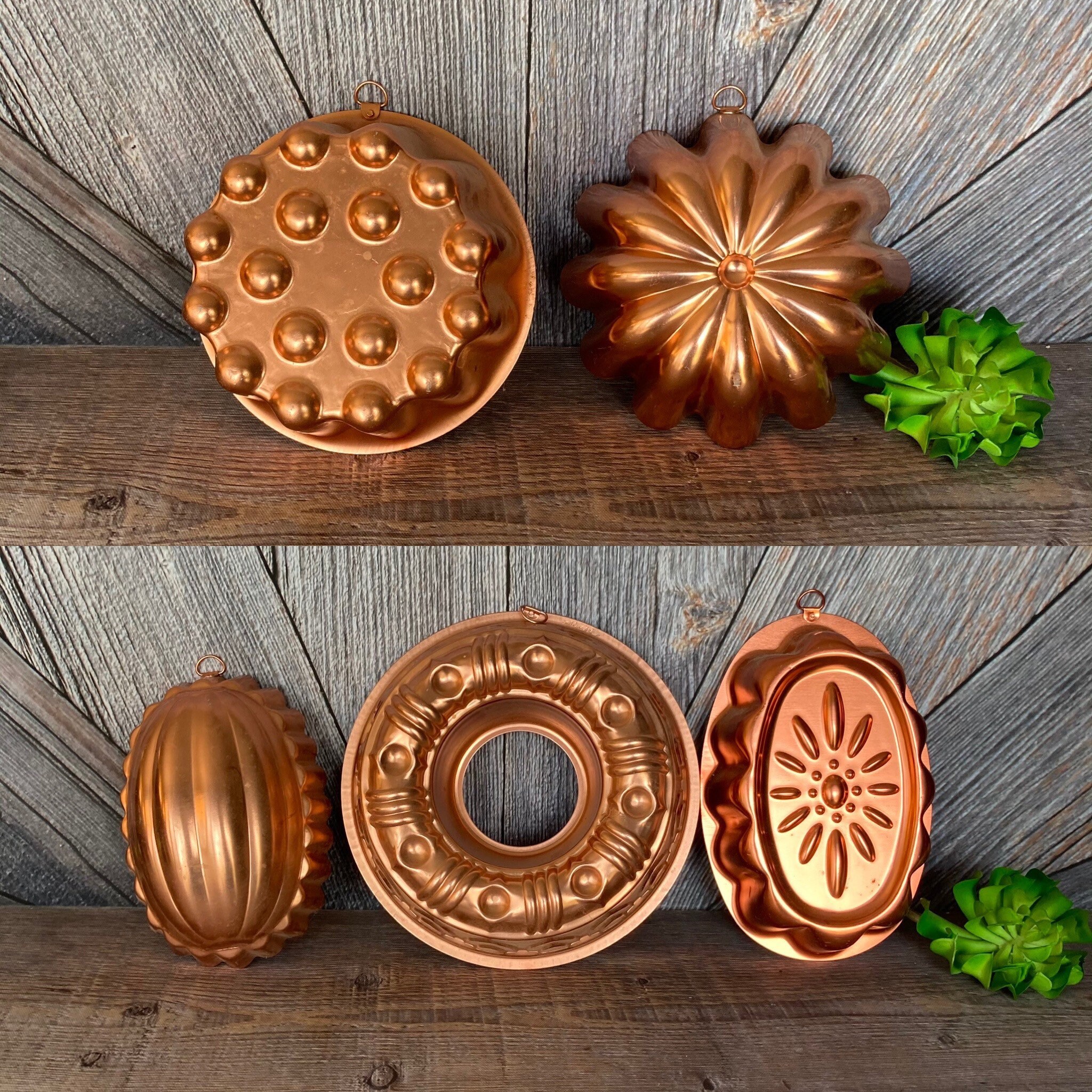 Vintage Jello Molds Copper Metal Farmhouse Decor Wall Hanging Decor  Sandcastle Shell Pick 1 Cake Pan Homemade Cake Baking Mold Decorative 