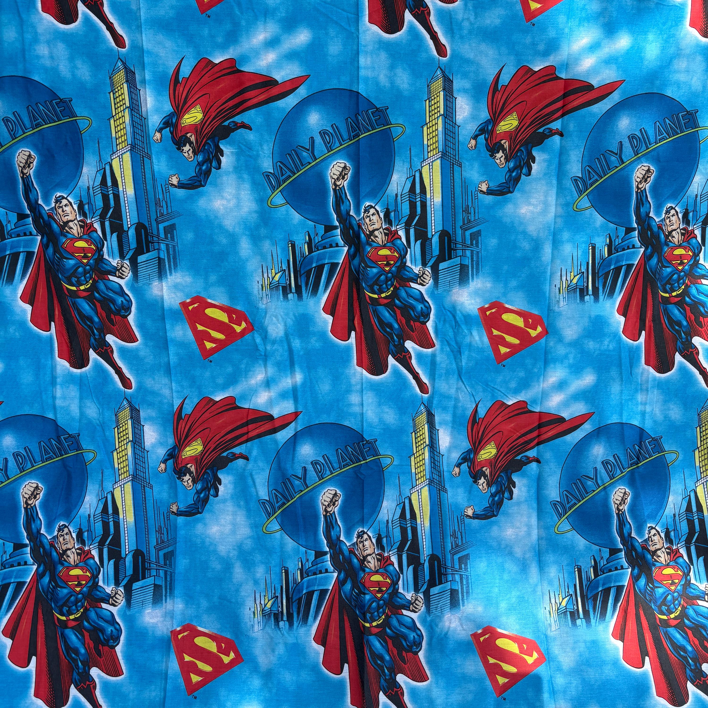 アメリカ USED 1979年 ヴィンテージ スーパーマン フラットシーツ Vintage Superman Sheets, Twin Flat, Super Hero Rare Fabric for