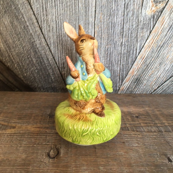 Vintage Peter Rabbit Beatrix Potter Schmid The Tale of Peter Rabbit Musical Collectible Music 90s Toy Musical Music Song Easter Basket Fill