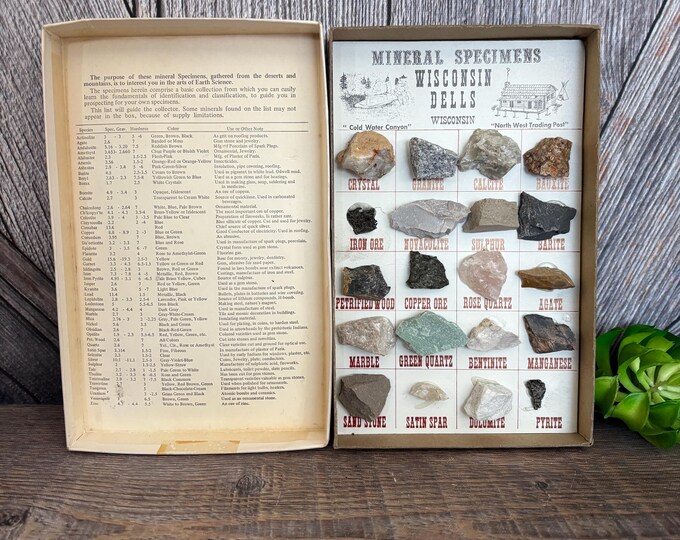 Vintage Rock Collection, Wisconsin Dells Rocks and Minerals Sampler ...
