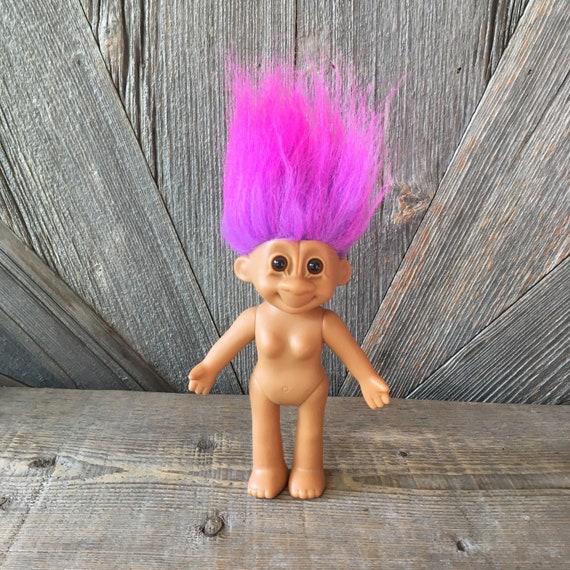 LARGE Vintage Troll Doll Russ Berrie Pink Hair Naked Troll No Clothes Large...