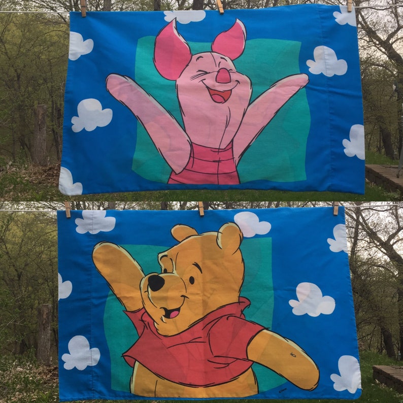 Pooh Pillowcase Vintage 90s Disney Pillow Sham Pillow Case Etsy