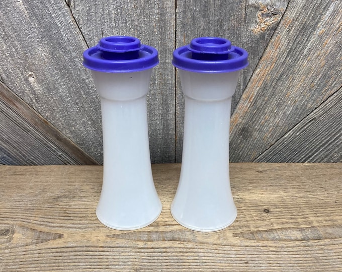 Vintage Tupperware Salt and Pepper Shakers Container Bowl Set Plastic
