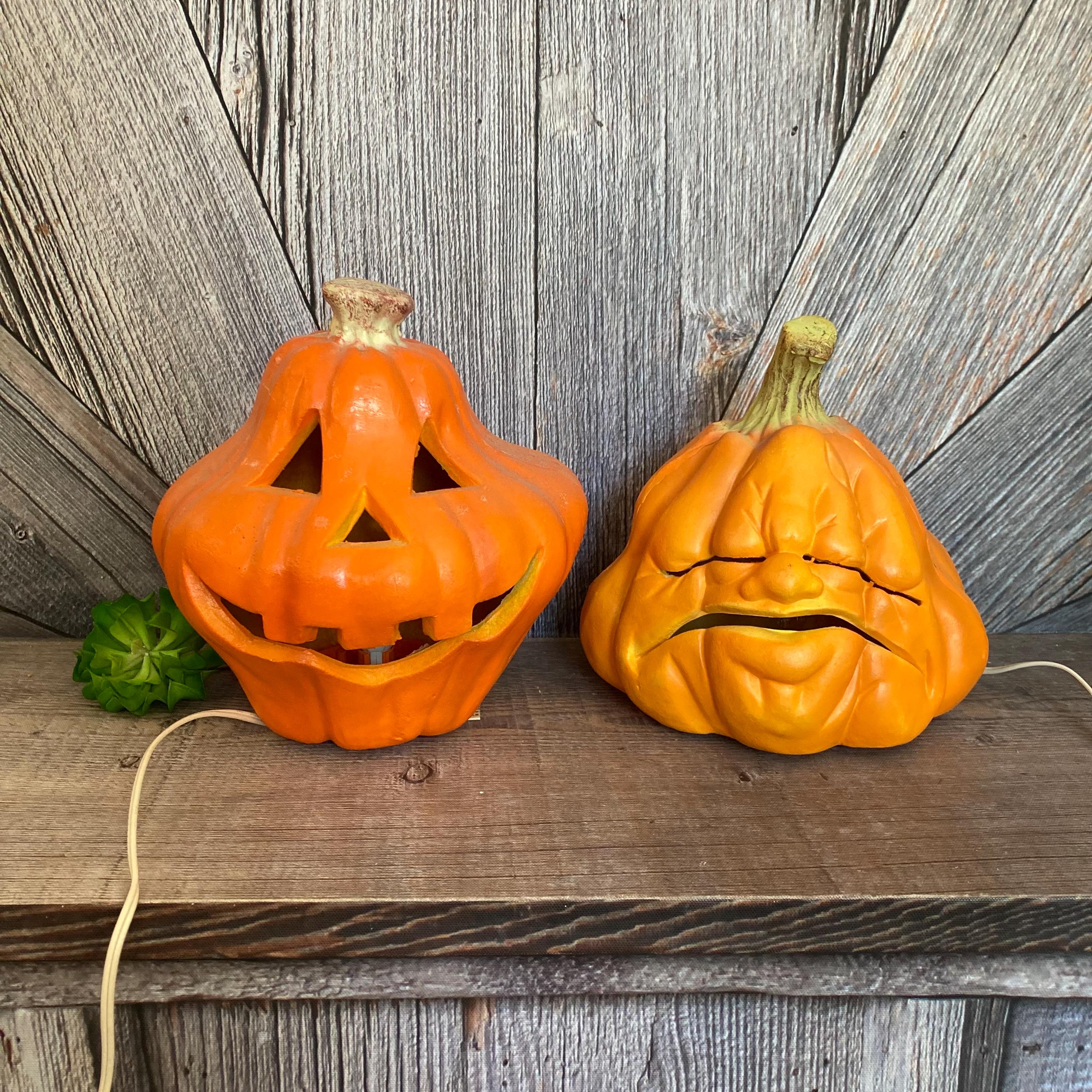 Vintage Foam Pumpkin Light Carved Foam Blow Mold 90s Trick or Treat ...