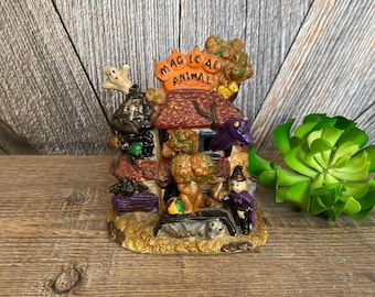 Vintage Halloween House Votive Light {Halloween Magical Animal Spooky House Halloween Town House Light Ceramic Haunted House} Village