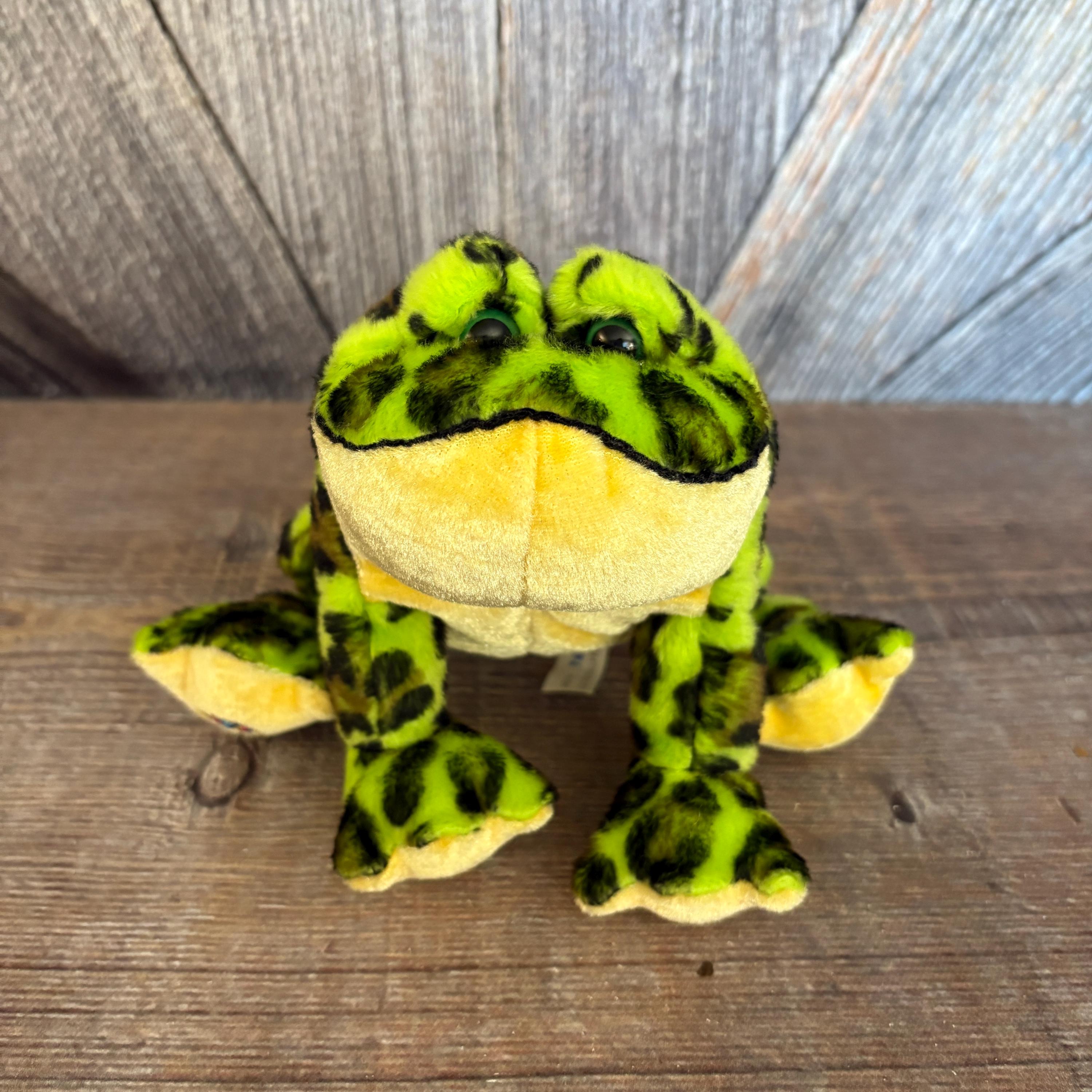 ベキンダッスフント様 Vintage Frog Plush Webkinz Lil Kinz Bullfrog Ganz 8 Inch ORIGINAL
