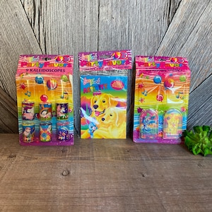 Vintage Lisa Frank Party Favors RARE kaleidoscopes, Pinball games, Activity Pads 90's Party Favor Lisa Frank 1990s Rare