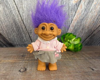 Vintage Treasure Troll Sheets Set- Rare Twin Flat, Fitted Bottom