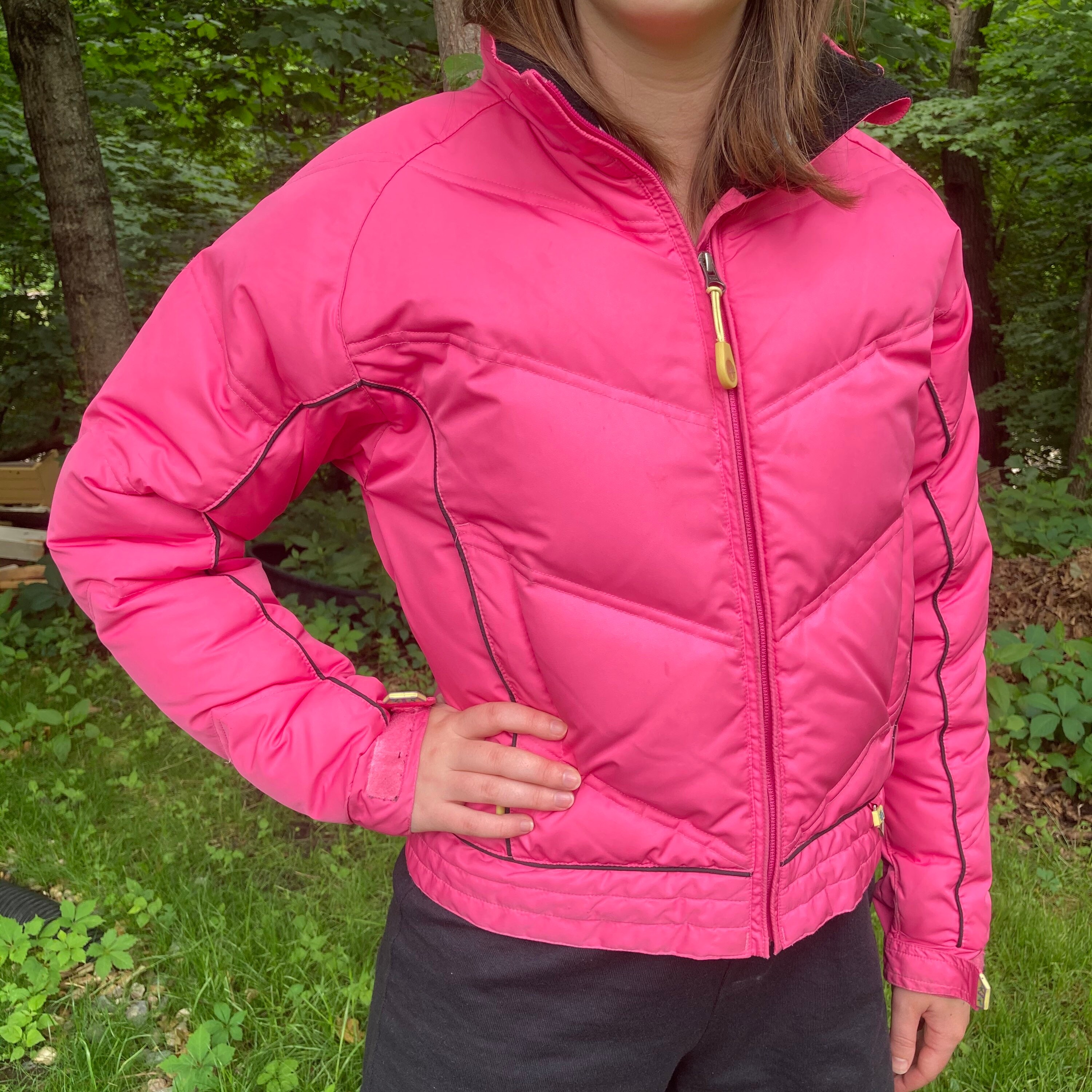 Vintage Pink Winter Coat Puffer Jacket Cropped Ski Coat | Etsy
