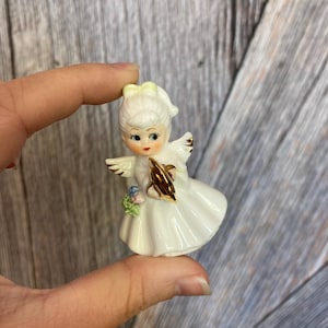 Vintage Napcoware Angel Christmas Pixie Fairy Ceramic Christmas Figurine Japan Ceramic Kitschy Holiday Decoration Ornament Figurine