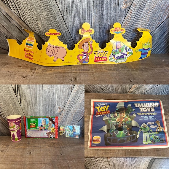 Vintage Toy Story Burger King Toys Fast Food Collectibles Toy Story Burger King Crown Cup Tray Paper 1996 Disney Collection Etsy