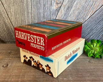2 Vintage Cigar Boxes Vintage Authentic Cigar Box {dutch Masters Harvester  Perfecto} Vintage Decor Storage Box DIY Repurpose Bachelor Gift - Etsy
