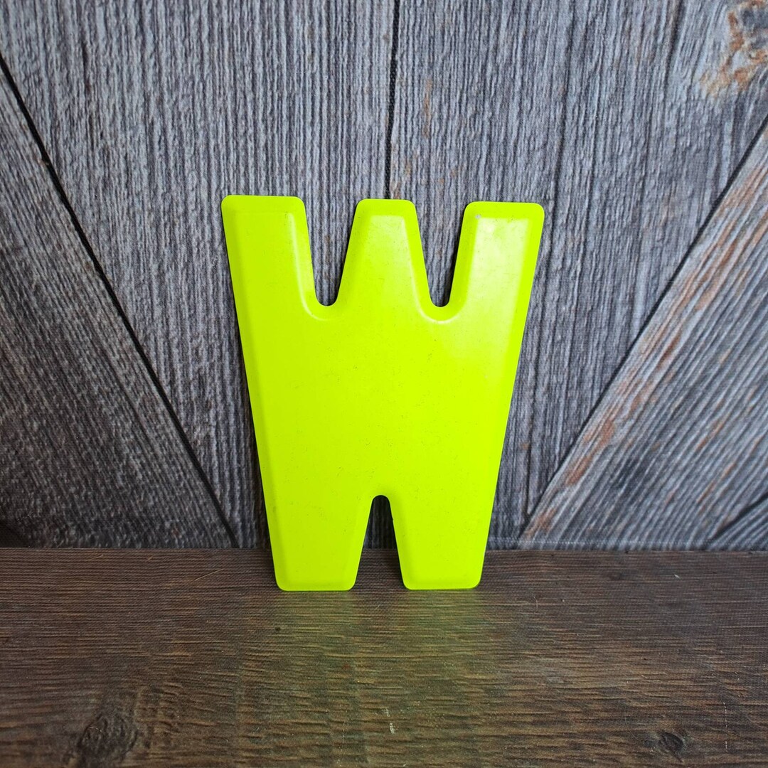 Vintage Metal Letter W Old Sign Medium Small 5 1/2 Inch Metal Letter