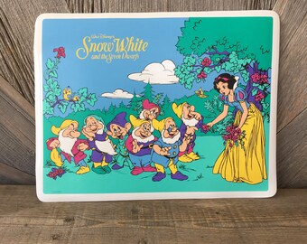 Snow White and the Seven Dwarfs Vintage Placemat Place Mat {Vintage Disney 1990s} Vintage 90s Kid Eating Place Matt or Wall Hanging Decor