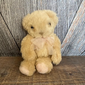 Vintage Teddy Bear Plush Toy Stuffed Animal {Milaca Teddy} 7 in Kids Toy Plush Nursery Decor Baby Shower Gift Tan bear