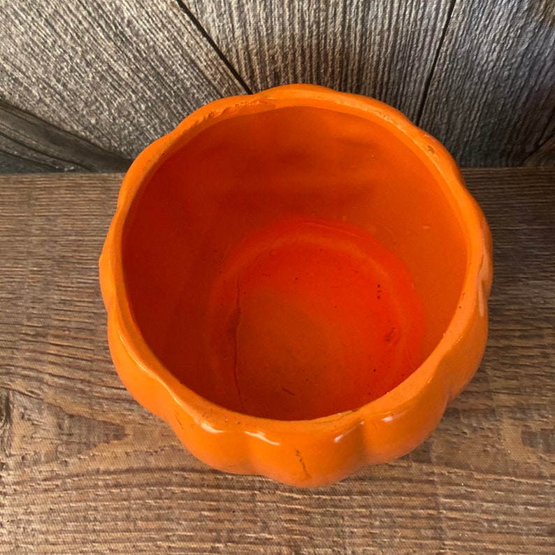 2 Vintage Halloween Candy Dishes Bowls Votive Ceramic Pumpkin Etsy