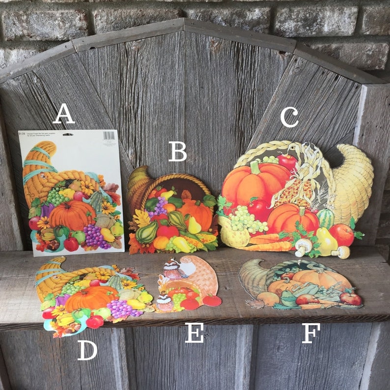 Vintage Cornucopia Thanksgiving Paper/ Cardboard Die Cut fall Etsy