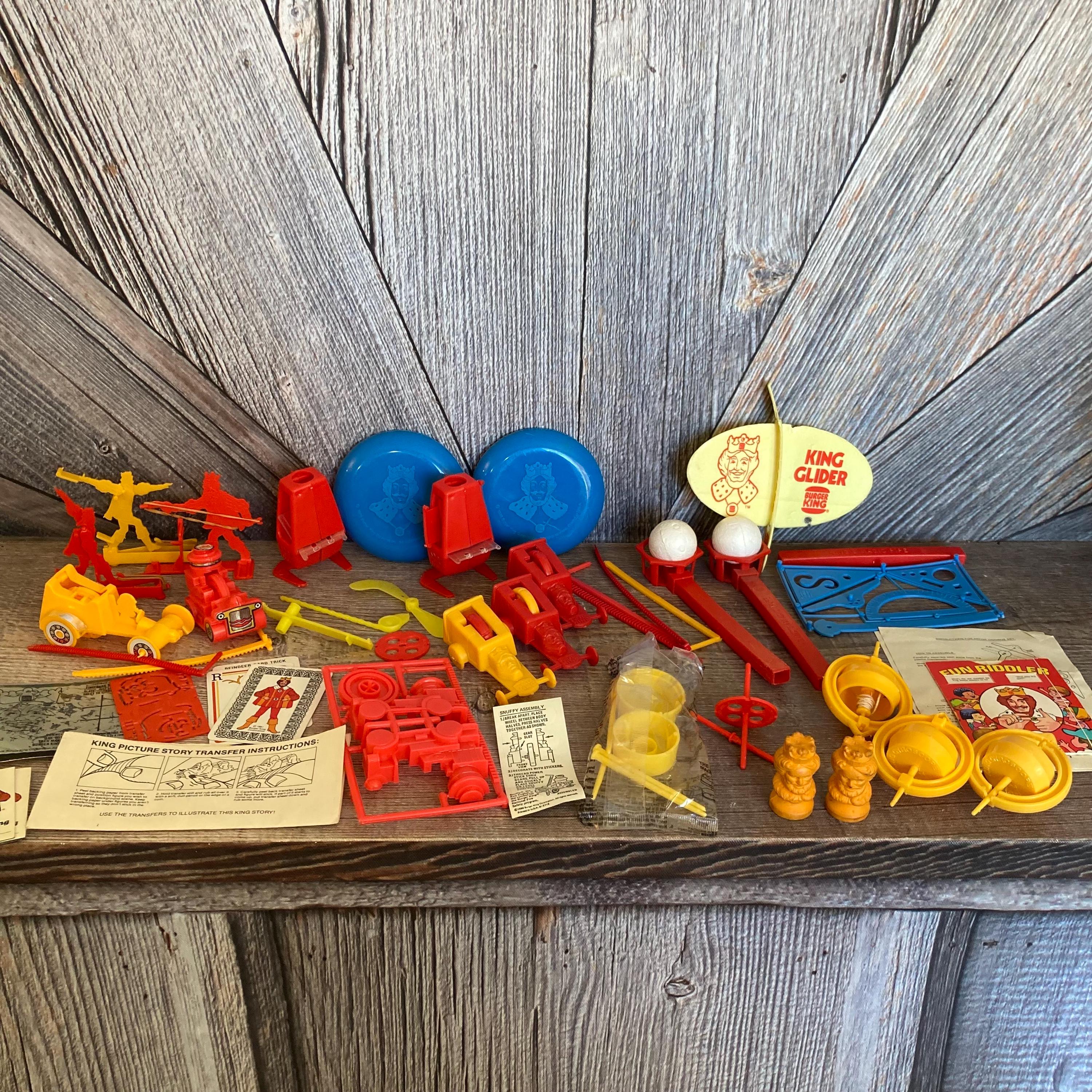 Vintage 70s Burger King Toys, Glider, Snuffy, Story Transfer