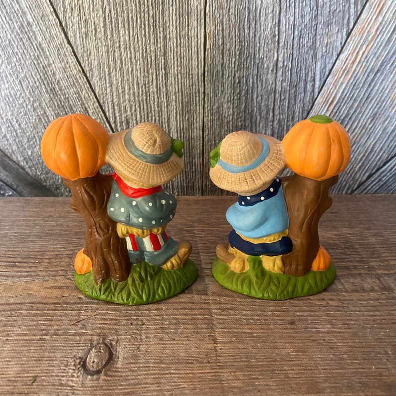 Vintage Halloween Figurines ceramic Pumpkin Scarecrow Etsy