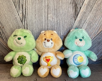 Vintage Care Bear Plush Toy Pick 1 Carebear Stuffed Animal Bedtime Bear, Champ Bear, Good Luck 80s 1980s Toys Baby Shower Gift Nursery Decor