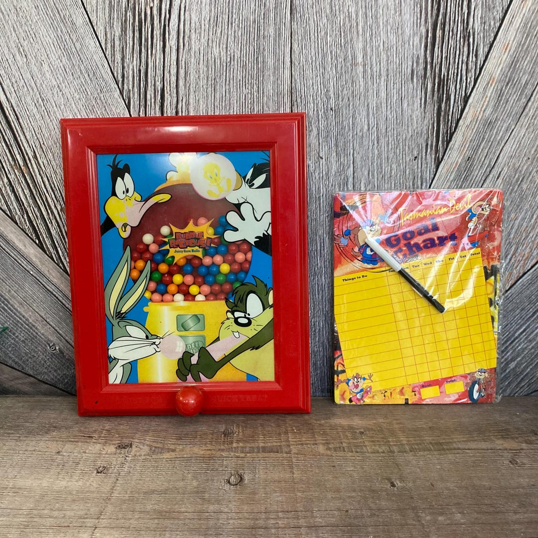 Vintage Looney Tunes Gumball Machine, Handy Candy Frame Bubble Rageous