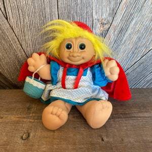 Vintage Little Red Riding Hood Troll Kidz Doll {Story Book Troll Plush} Russ Berrie {12 inch Troll} Vintage Troll Doll RARE  Troll