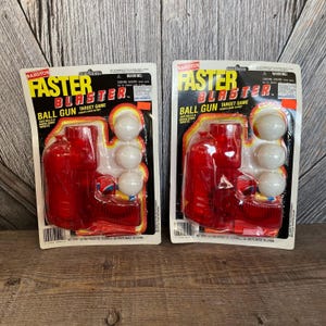 Vintage Faster Blaster Ball Fun Target Game, Ping Pong Balls Shoots over 10 feet, Knock down Targets, Randtoy New Old Stock Ben Franklin