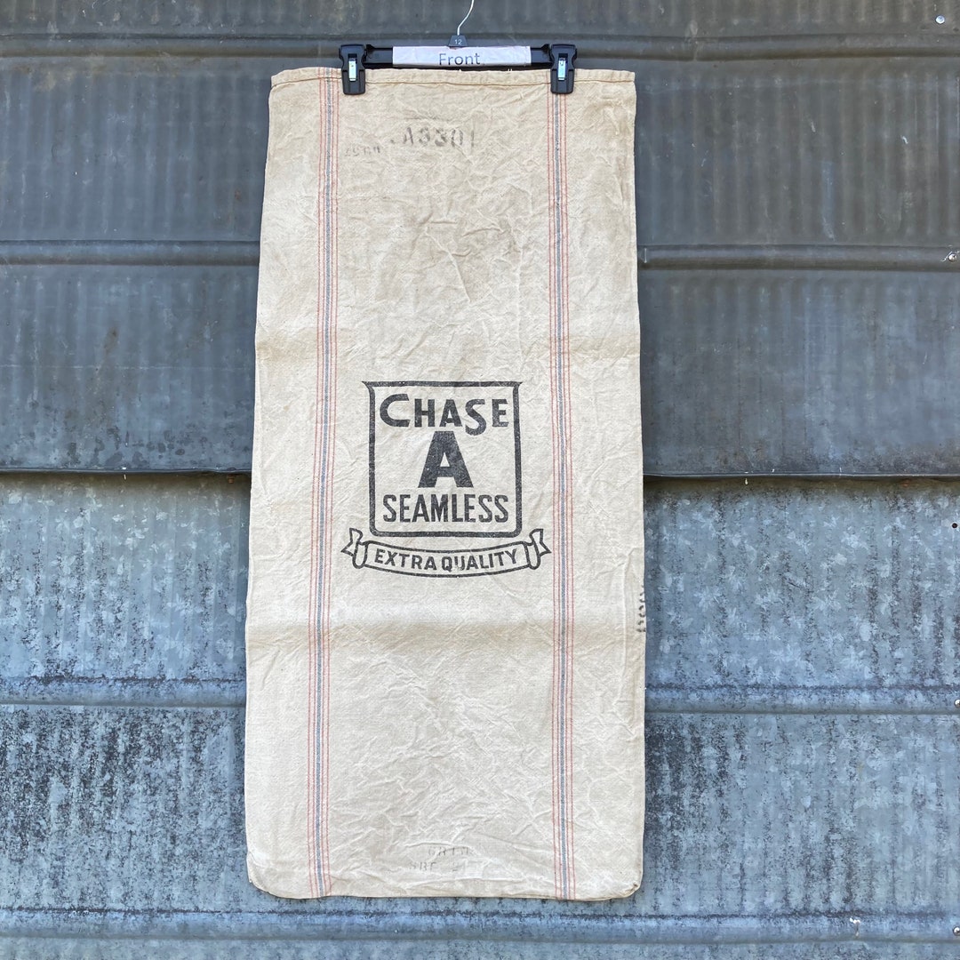 Vintage Chase A Seamless Sack Red Blue Pinstripe Good Project Bag