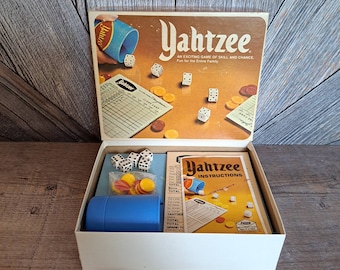 Vintage Yahtzee Board Game {1978 Milton Bradley} Family Game Night Gift for Child or Friend, Exciting Game of Skill and Chance, Dice Game