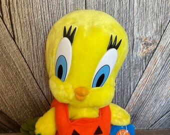 Vintage Tweety Bird Plush Halloween Pumpkin 1990s Looney Tunes