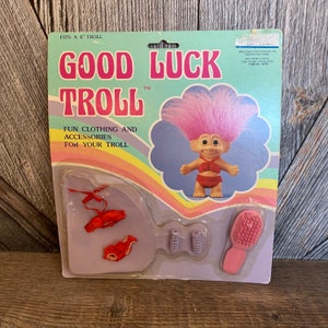 Vintage Bikini Troll Doll Outfit Clothes {Beach Party Swimsuit Troll Accessories Russ Berrie 5 inch Gift for Friend Brush Dress Curlers