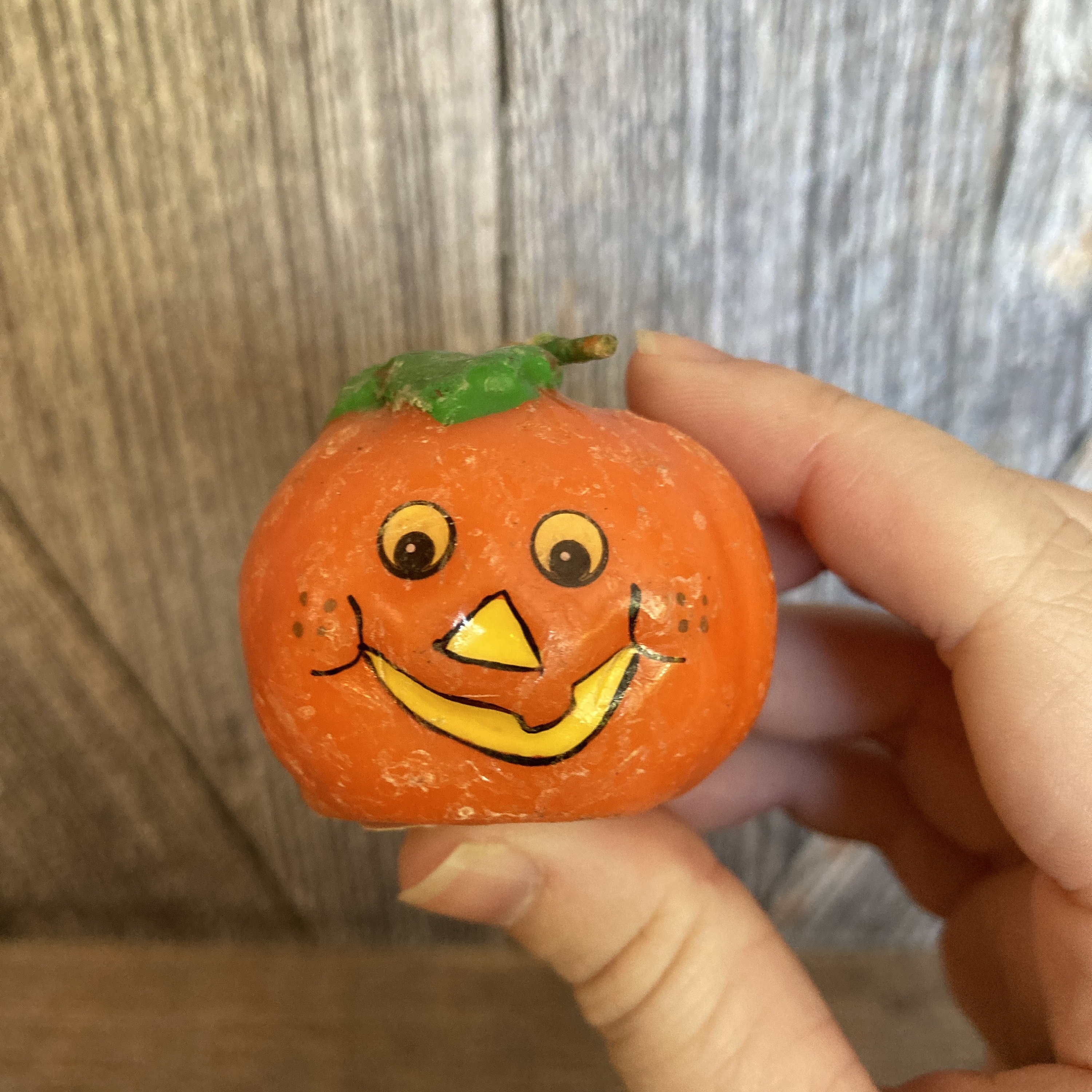 Vintage Halloween Candle Pumpkin Jack O Lantern {wax Decorative ...