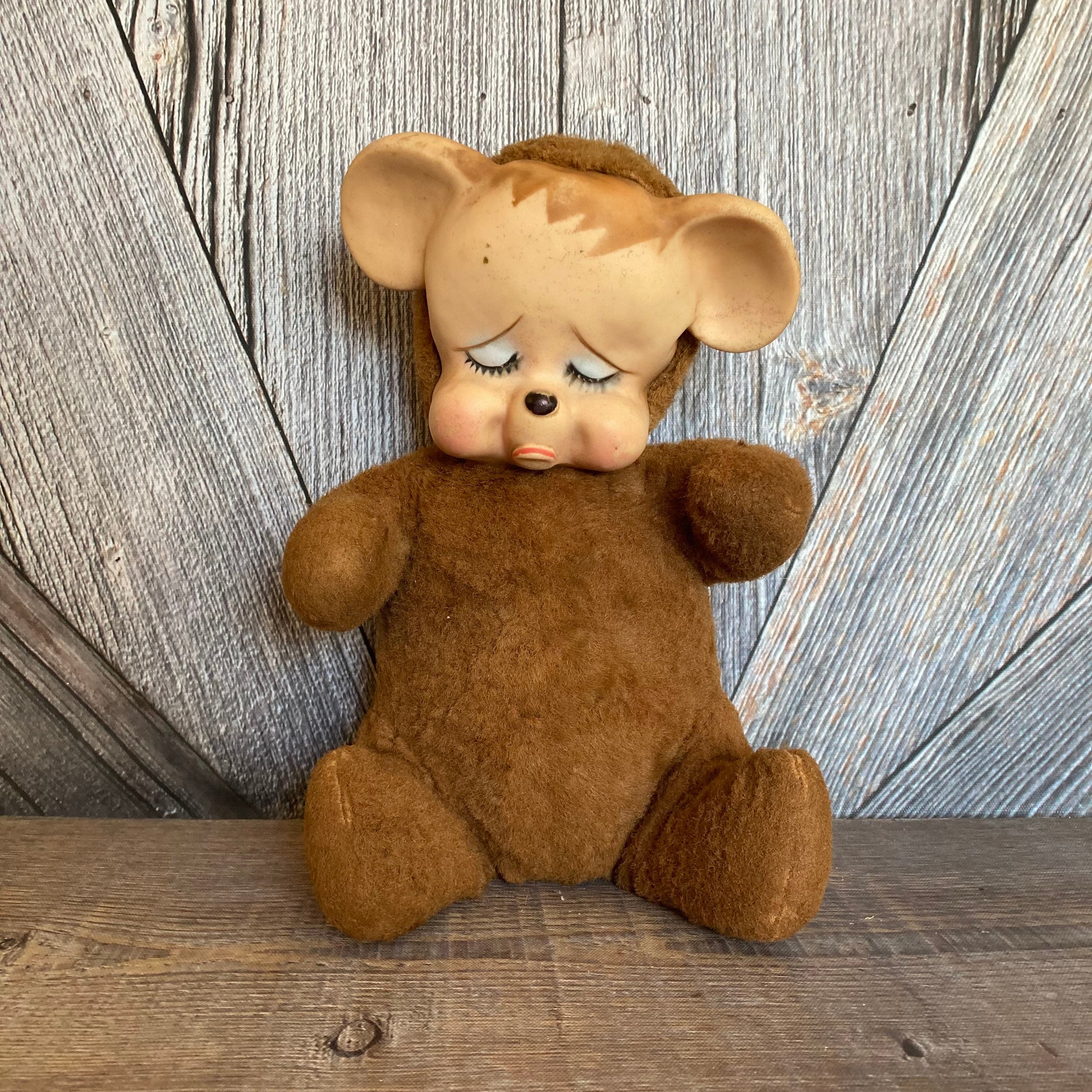 Vintage Sad Bear Rushton Knickerbocker Pouting Teddy Bear Rubber