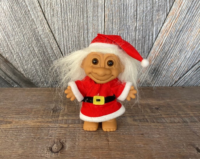 Vintage Christmas Troll Doll Decoration santa Winter Etsy