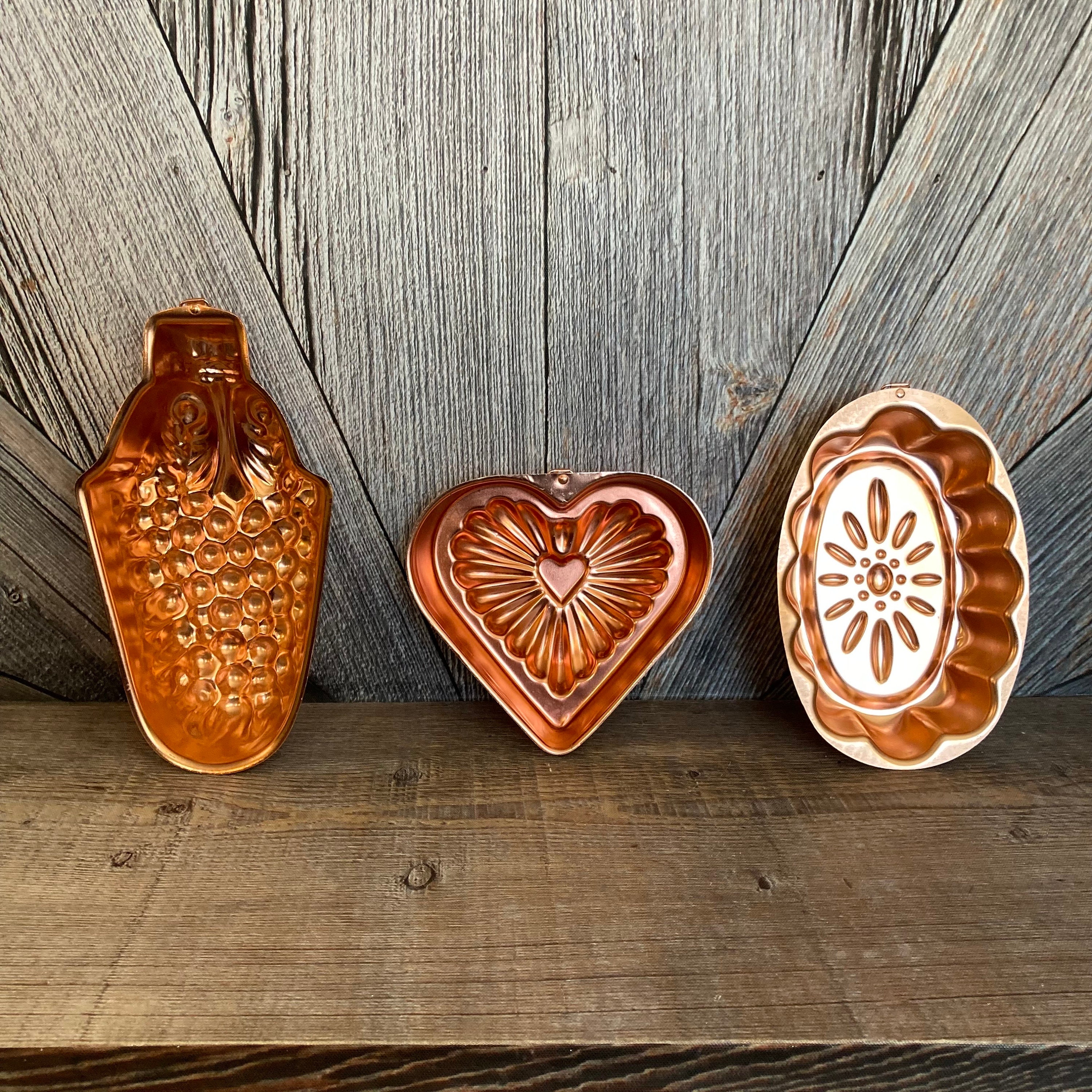 Vintage Jello Molds Copper Metal Farmhouse Decor Wall Hanging