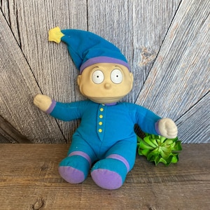 Vintage Rugrats Tommy Pickles Doll 90s Toy Nickelodeon Baby Cartoon Tommy Rugrats Movie 1997 MATTEL Viacom Plush Stuffed Doll Toys