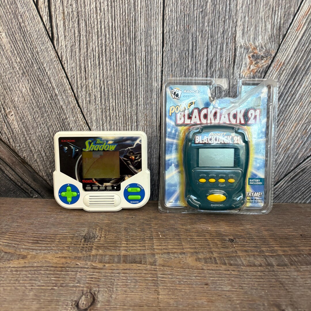 21 'BLACKJACK' コルダレス電動ゲーム 2 Vintage Electric Handheld Games the Shadow Tiger and Pocket