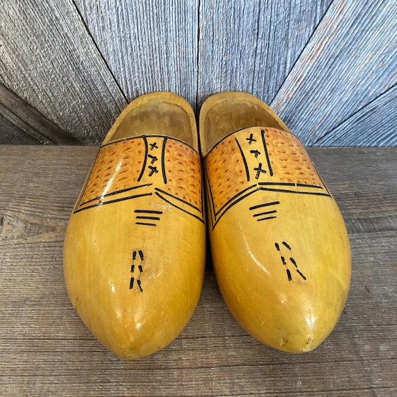 Vintage Wooden Shoes {Dutch Wooden Clogs Painted … - image 2