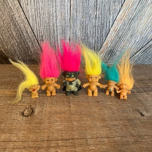 Vintage Troll Dolls {Russ Berrie Baby Trolls Miniature {2 inch Troll} Vintage Troll Doll Lot DIY Crafting Mini Small Troll Dolls Set