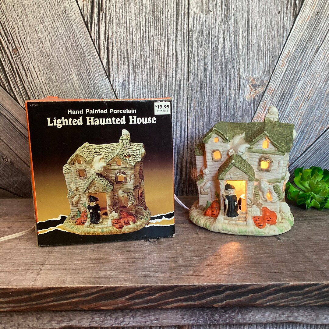 Vintage Halloween House Light halloween Pumpkin House Spooky Etsy