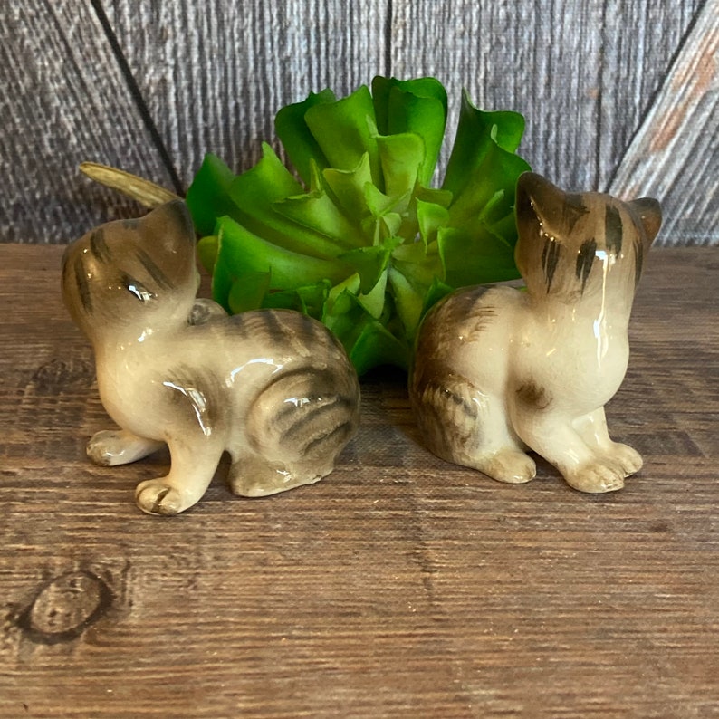 2 Vintage Cat Figurines Made in Japan Miniature 2.5 Inch Small Etsy