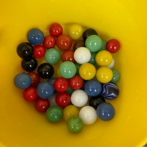 50 Vintage Glass Marbles DIY Vintage Decor Crafting Cats Eye Small Glass Marbles Multicolored Marbles Game Trading Blown Glass Swirl Balls