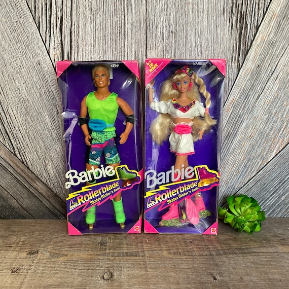 Rollerblade Barbie and Ken, Flicker N Flash Set {mattel 2215 2214