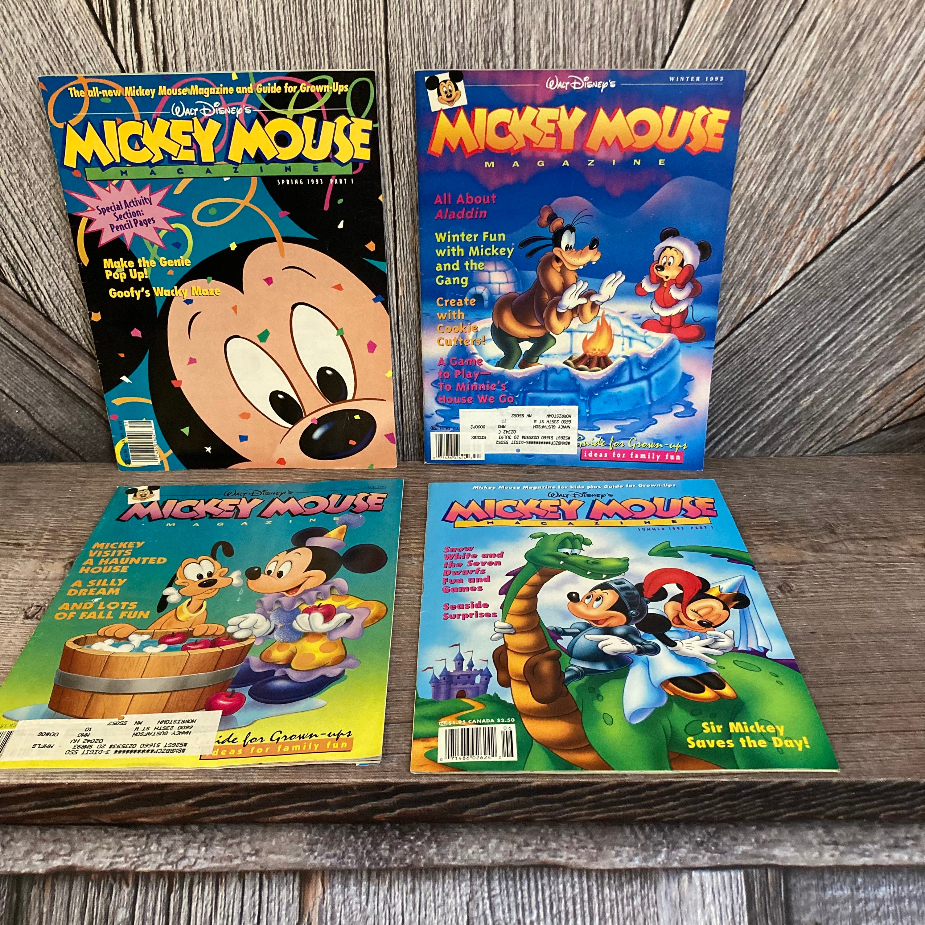 Vintage Mickey Mouse 1992 and 1993 Magazine Lot set of 4 - Etsy