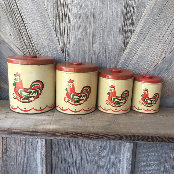 chicken tea coffee sugar canisters
