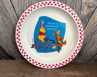 Vintage Pooh Plate {Winnie the Pooh Tigger Eeyore Piglet Melmac Bowl Zak Designs Plastic Kid Play Dishes} Smackerel of Something