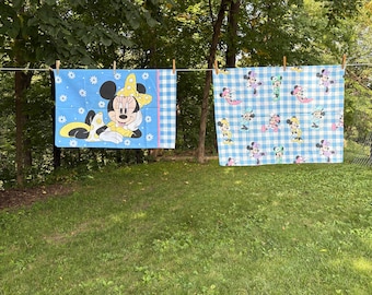 Vintage Minnie Mouse Pillowcase {Vintage 90s Disney Pillow Sham Pillow Case} Pick one! Disney Mickey Mouse Baby Nursery Kids Bedroom