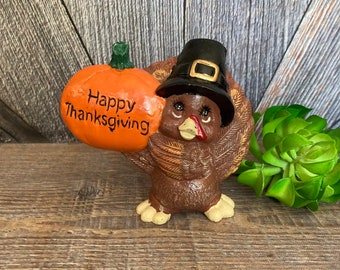 Vintage Turkey Resin Turkey Thanksgiving Centerpiece Table Decor Thanksgiving Turkey 4.5 inch Fall Thanksgiving Decoration