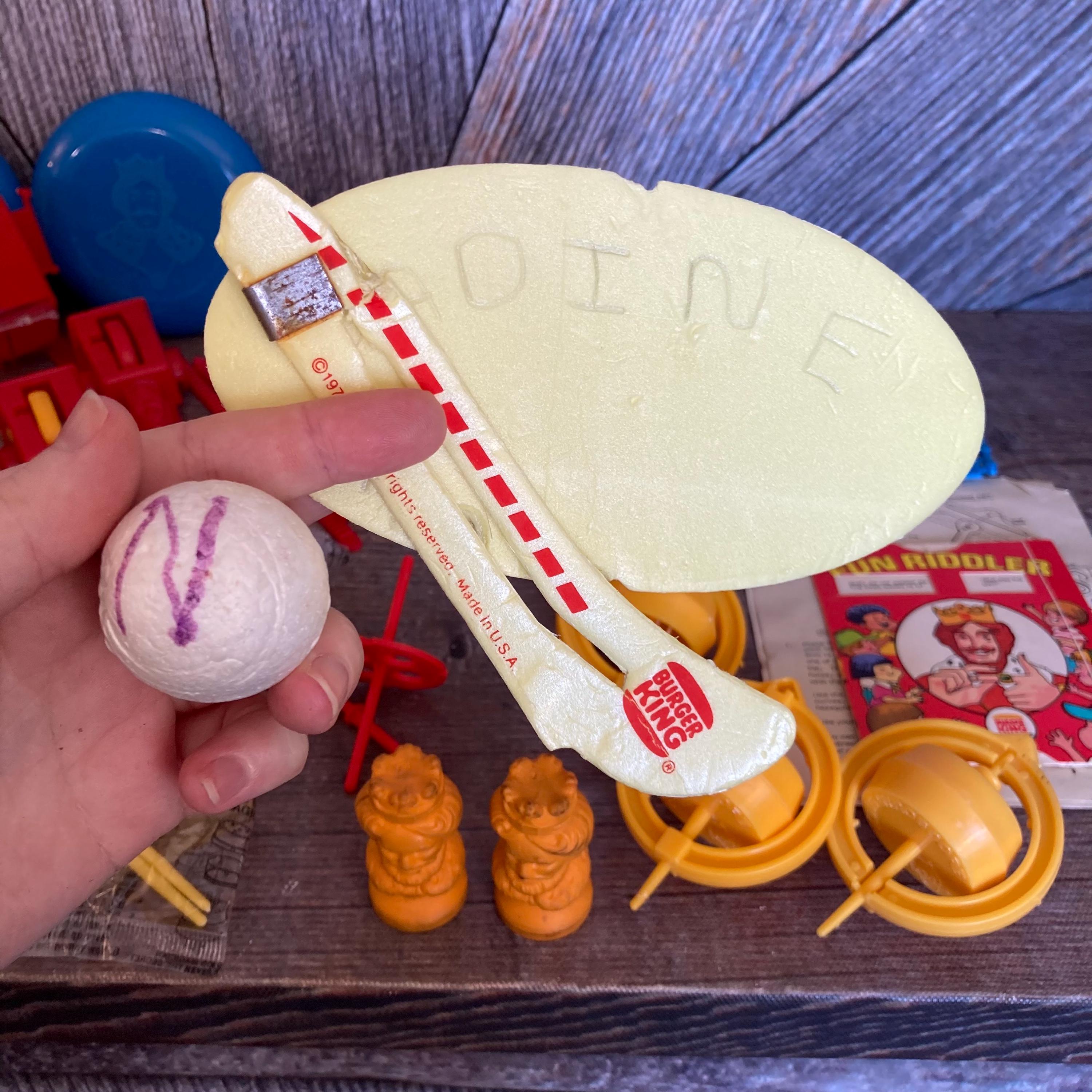 Vintage 70s Burger King Toys, Glider, Snuffy, Story Transfer